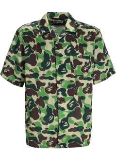 bape camiseria hombre abc camo open collar ss shirts m - 001srl301007m green
