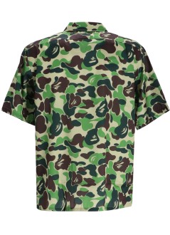 bape camiseria hombre abc camo open collar ss shirts m - 001srl301007m green