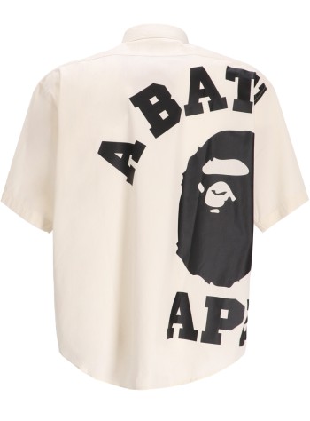 bape shirt manbig college shirt m - 001srl301006m white 2