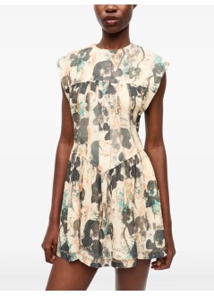 ganni vestido mujer printed marl mesh corset mini dress - t4132 193