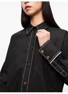 ganni camiseria mujer cotton poplin long sleeve raglan shirt - w0497 099