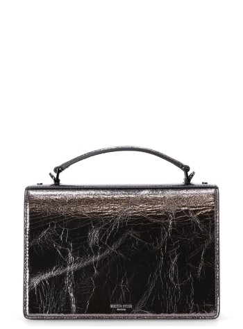 golden goose handbag mujer venezia bag metallic patent leather body ruthenium metal de - gwa00467a00069870323 70323 2