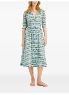 tory burch vestido mujer printed silk cotton midi dress - 169075417 417