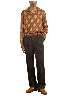 drôle de monsieur camiseria hombre la chemise médaillon ml - ish234vi022bn brown