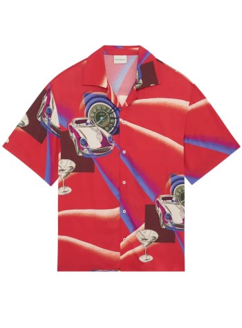 drôle de monsieur camiseria hombre la chemise voiture - ish230vi025rd red