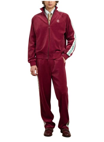 drôle de monsieur sweater manla veste survêtement velours - isj009co169wn wine 2
