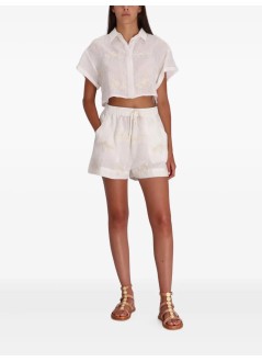 benaras by citrus short pant womanthreads palm mini shorts - be 24830 lt pink