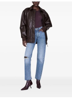anine bing outerwear womankelanie jacket - a017185bwn43 dark brown