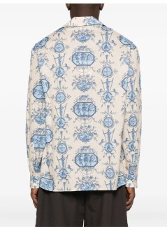 drôle de monsieur camiseria hombre la chemise patineur - ish232li011lbe light blue