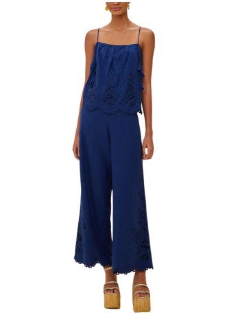farm rio pant  womanblue richelieu pants - 342001 l0003 2