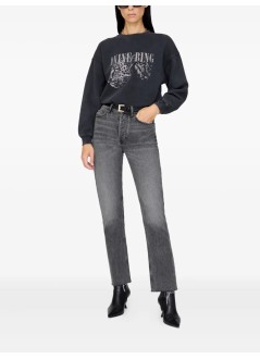 anine bing sudadera mujer spencer sweatshirt leopard - a0811720wbl1 washed black