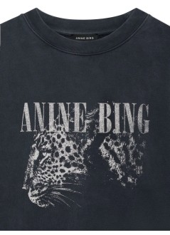 anine bing sudadera mujer spencer sweatshirt leopard - a0811720wbl1 washed black