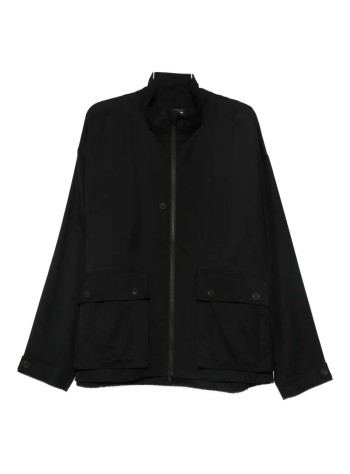 y3 outerwear many-3 rayon twill zip top - jx7289 black