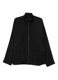 y3 outerwear many-3 rayon twill zip top - jx7289 black