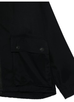 y3 outerwear many-3 rayon twill zip top - jx7289 black
