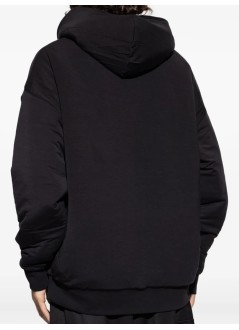 y3 sweater many-3 padded hoodie - jy4556 black