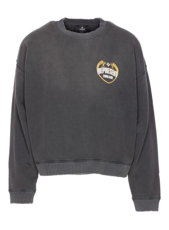 represent sweater manrepresent angel border sweatshirt - mlm100367 stained black