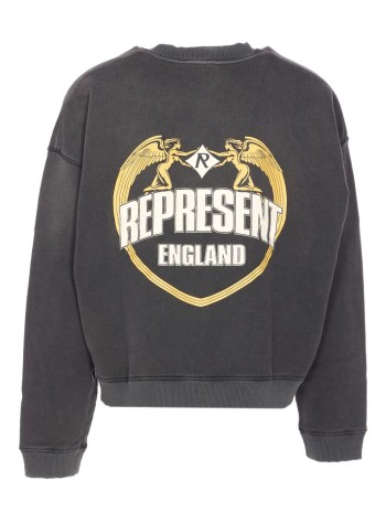 represent sweater manrepresent angel border sweatshirt - mlm100367 stained black 2