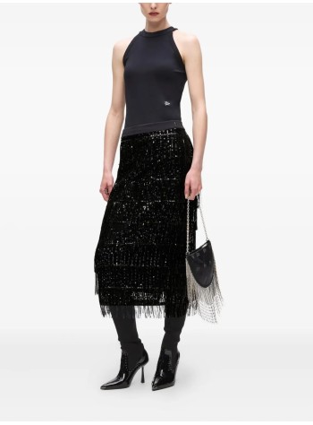 karl lagerfeld falda mujer sequins fringe skirt - a4w12021 999 2