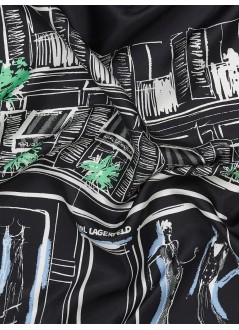 karl lagerfeld neckwear womank sketch silk scarf - a4w33115 999