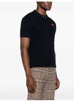 comme des garçons play polo mant-shirt red emblem - axt006051 navy