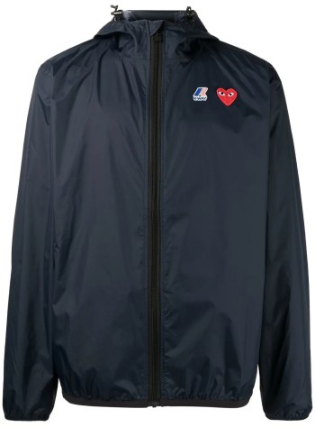 comme des garçons play outerwear hombre p1j501 - k-way hoodie full zip - azj501051 navy