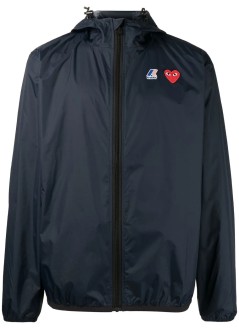 comme des garçons play outerwear hombre p1j501 - k-way hoodie full zip - azj501051 navy
