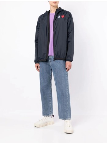 comme des garçons play outerwear hombre p1j501 - k-way hoodie full zip - azj501051 navy 2