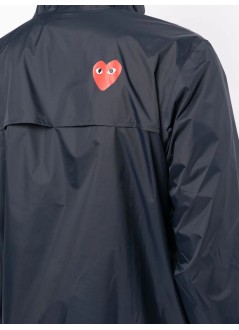 comme des garçons play outerwear hombre p1j501 - k-way hoodie full zip - azj501051 navy