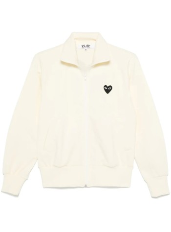 comme des garçons play sweater manweatshirt black emblem knit - axt254051 ivory