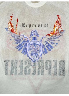represent t-shirt manrepresent living legacy t-shirt - mlm100176 washed ecru