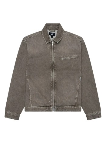 represent outerwear mancollared denim jacket - mlm100336 washed olive