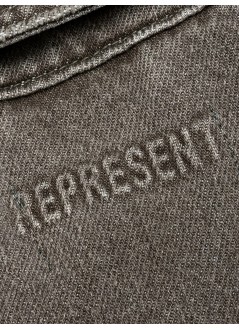 represent outerwear hombre collared denim jacket - mlm100336 washed olive