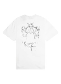 represent camiseta hombre hand drawn thoroughbred dogs tshirt - mlm100383 washed ecru