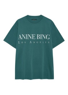 anine bing top womanashton tee los angeles - a0810133dkg31 dark green