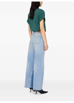 anine bing top womanashton tee los angeles - a0810133dkg31 dark green