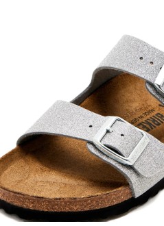 birkenstock sandal womanarizona syn - 1030127 shiny glitter silver