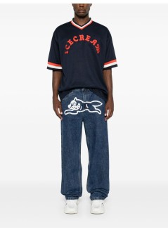 icecream denim manrunning dog double scoop denim pant - icd002 mid wash blue