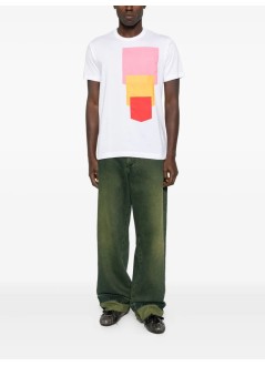 comme des garçons shirt camiseta hombre mens t-shirt knit - fpt012w25 white mix