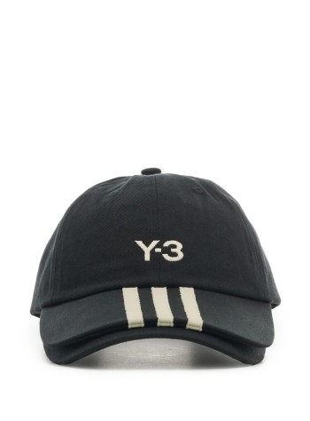 y3 cap many-3 stripes double brim cap - jn7183 black