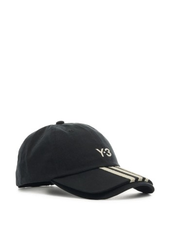 y3 cap many-3 stripes double brim cap - jn7183 black 2