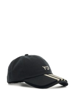 y3 gorras hombre y-3 stripes double brim cap - jn7183 black