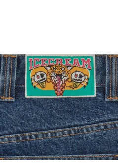 icecream pantalon jeans hombre running dog double scoop denim pant - icd002 mid wash blue