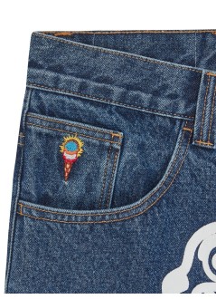 icecream pantalon jeans hombre running dog double scoop denim pant - icd002 mid wash blue