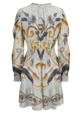 farm rio dress womansnake garden blue long sleeve mini dress - 339817 25083 2