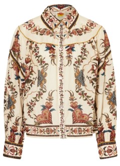 farm rio blusa mujer majestic hearts cream blouse - 346223 25065
