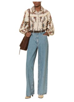 farm rio blusa mujer majestic hearts cream blouse - 346223 25065