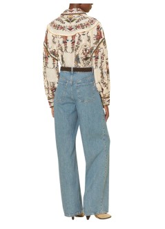 farm rio blusa mujer majestic hearts cream blouse - 346223 25065
