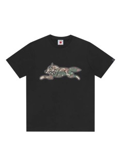 icecream t-shirt manwoodland camo running dog t-shirt - ic25380 black