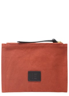 inoui editions clutch womanembroidered pouch pochette brodee feline - pm22pfe08 orange orange